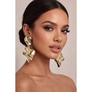 nOir Gold Toned Abstract Dangle Earrings